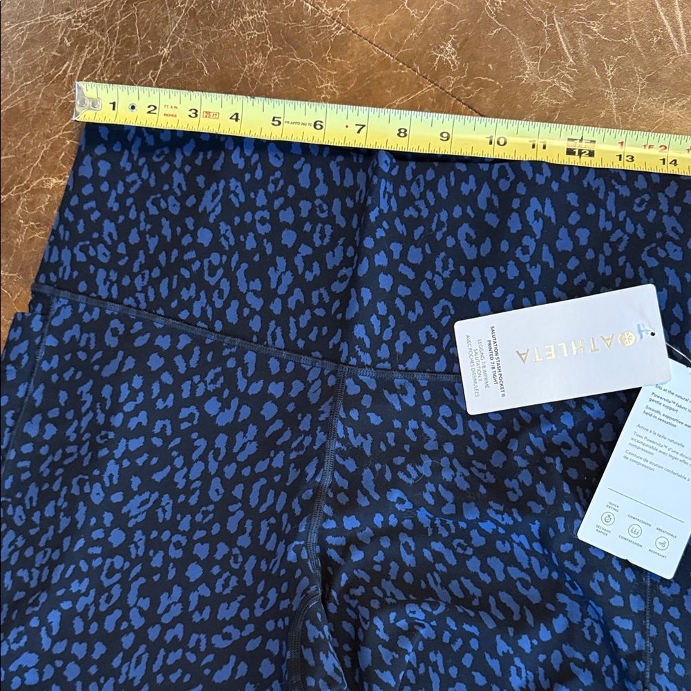 Athleta Navy and Black Leopard Print High-Rise Leggings